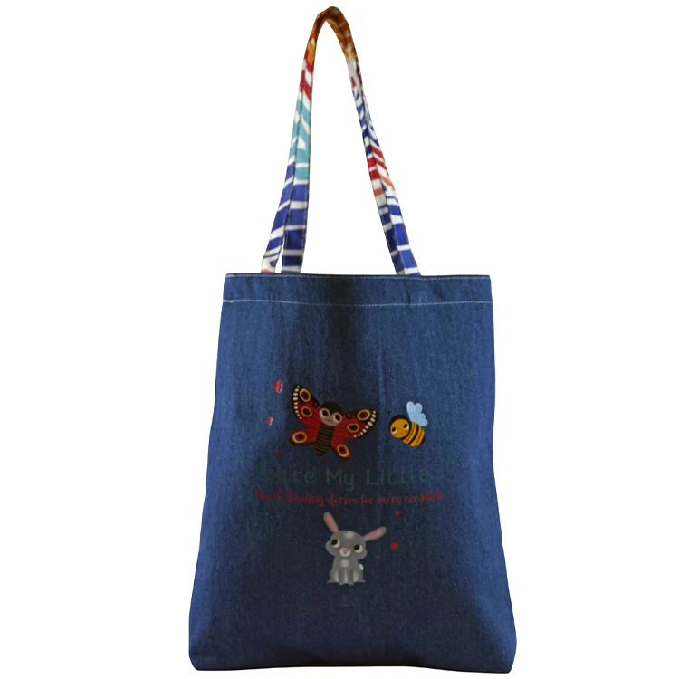 Bottom Gusset Denim Tote, with Sub Handles & Sub Liner 1
