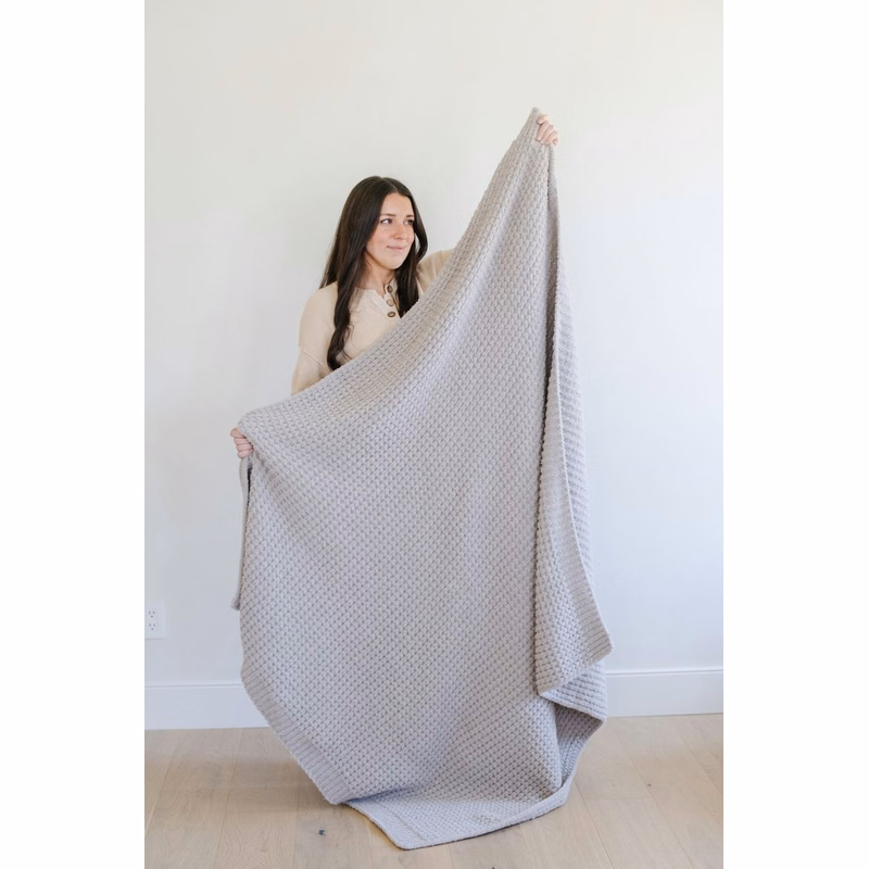 Waffle Knit Oatmeal-Throw Luxury Blanket (50x60)