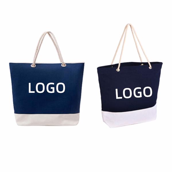 12 oz Large Canvas Tote Bag W/ Rope Handles