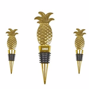 Custom Vintage Flat Pineapple Wine Cork Bottle Stopper