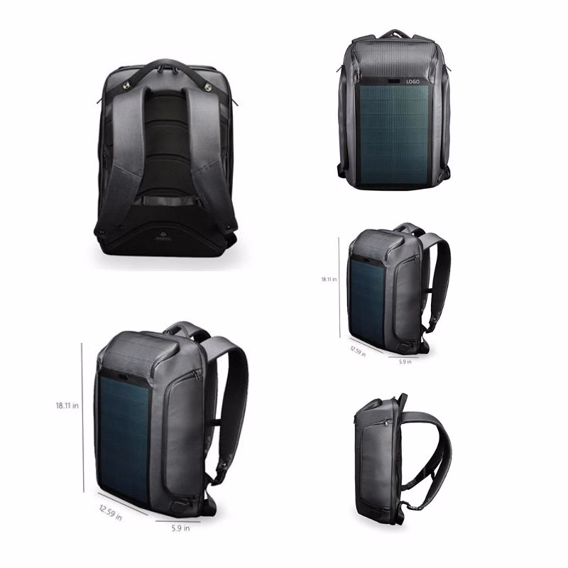 
Solar Backpack with Solar-Panel and USB Port