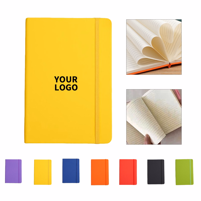 A6 Lined Pocket Notebook With Elastic Band