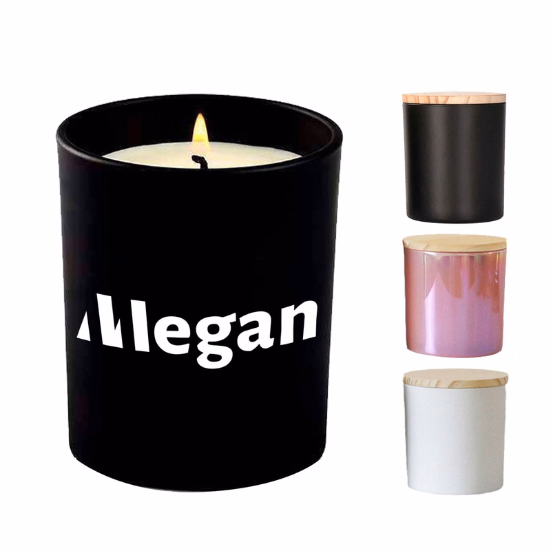 Simple Wooden Covered Glass Empty Cup Candle Holder