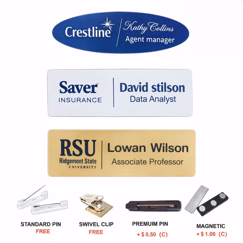 Laser Engraved Double-layers Plastic Name Badge (3"x 1")