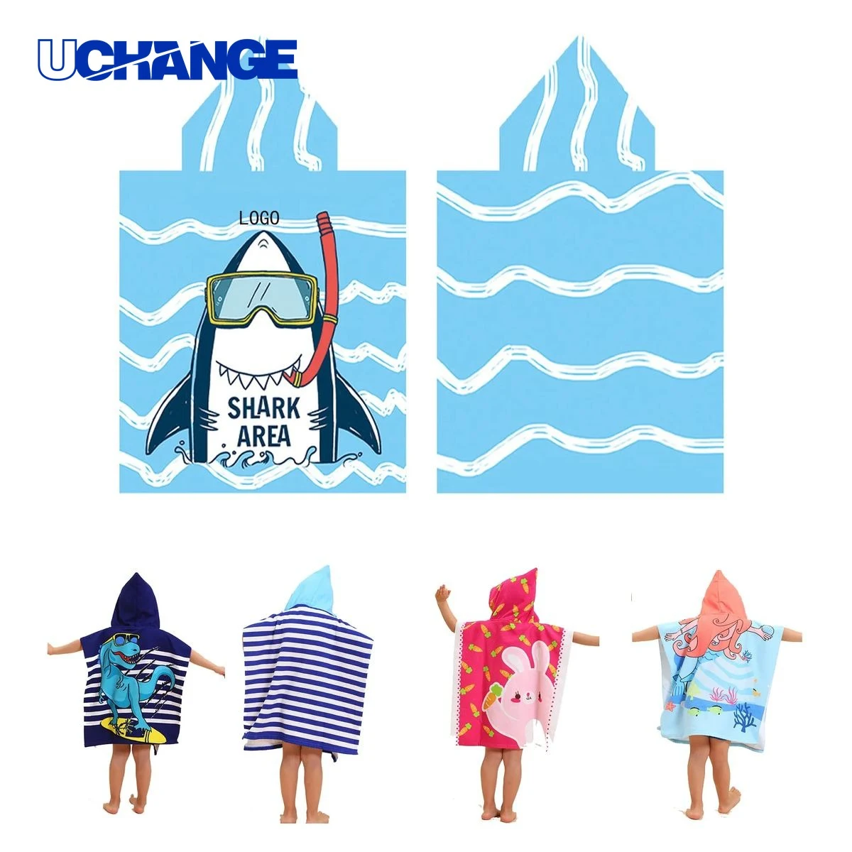 Children Printed Beach Bathrobe 1