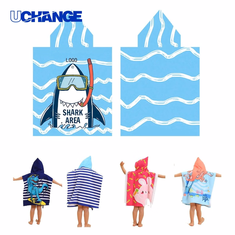 Children Printed Beach Bathrobe