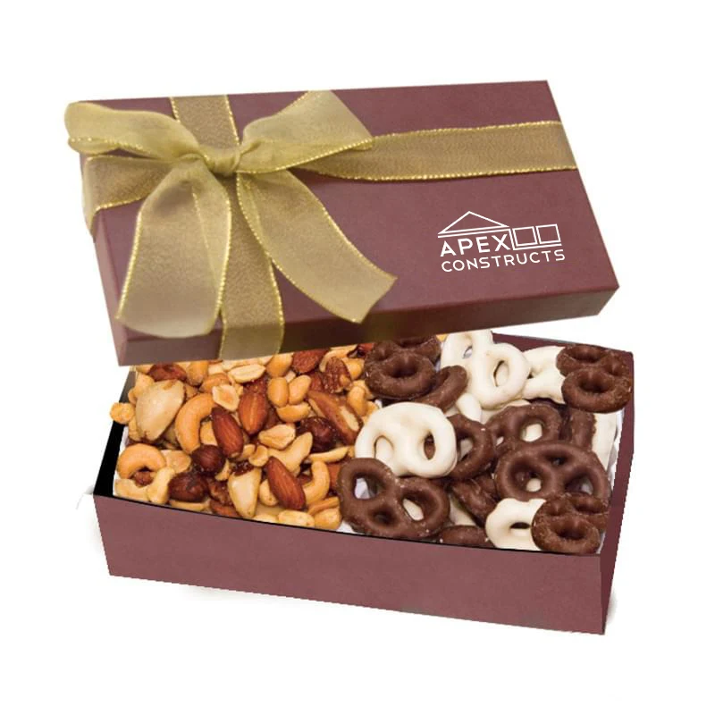Executive Gift Box - Chocolate Covered Pretzels & Mixed Nuts 1