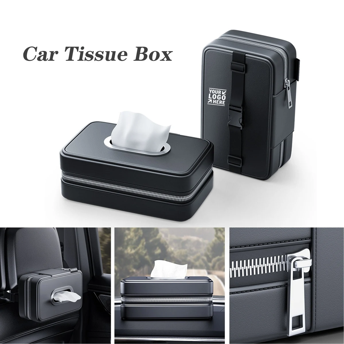 Road Trip Essentials Car Tissue Box Holder Cover 1