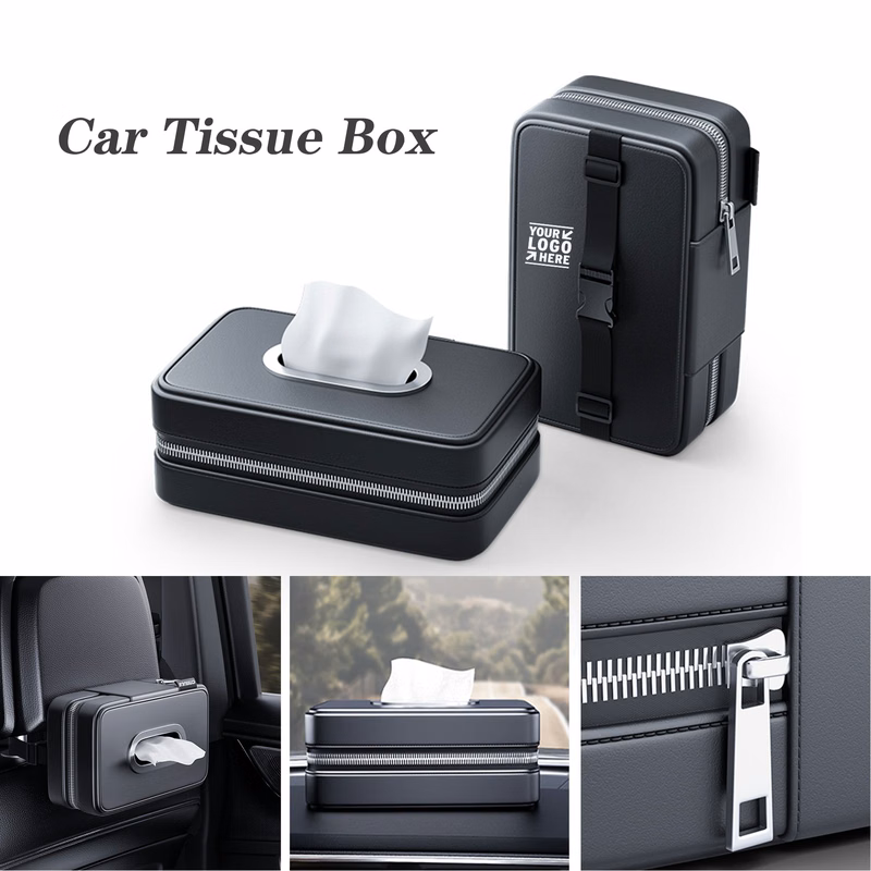 Road Trip Essentials Car Tissue Box Holder Cover