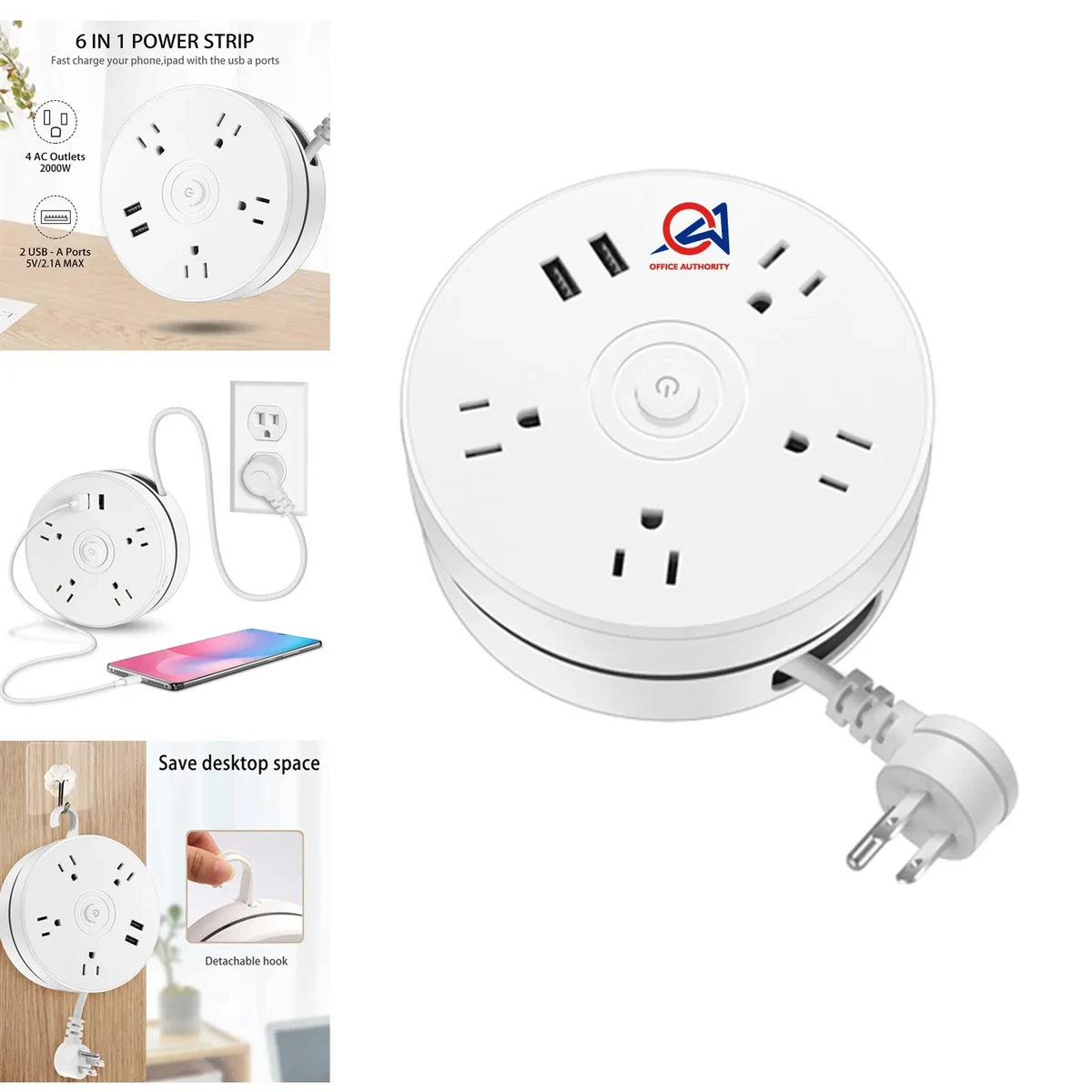Power Strips with 4 Outlets and 2 USB Ports 1