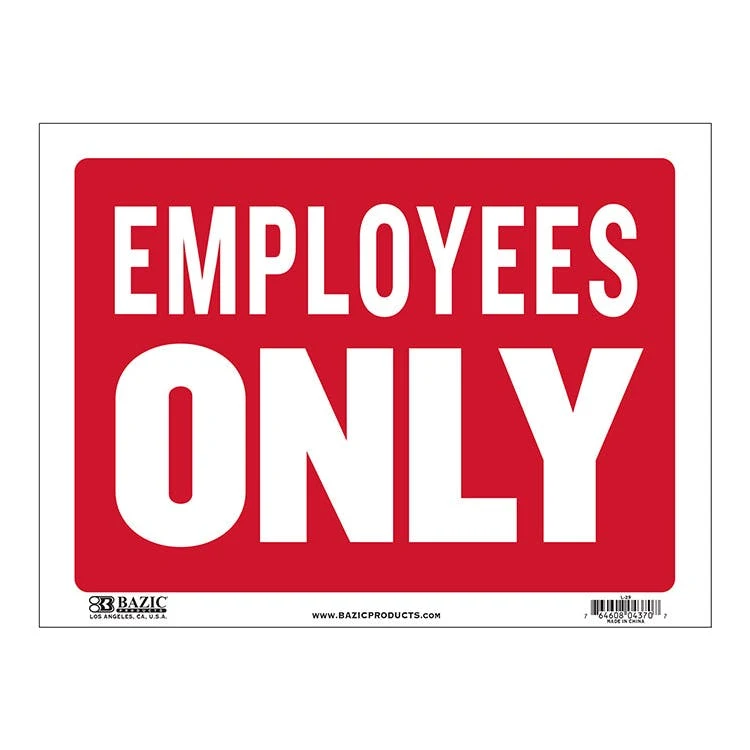 Employees Only - Red/White 12" x 16" 1