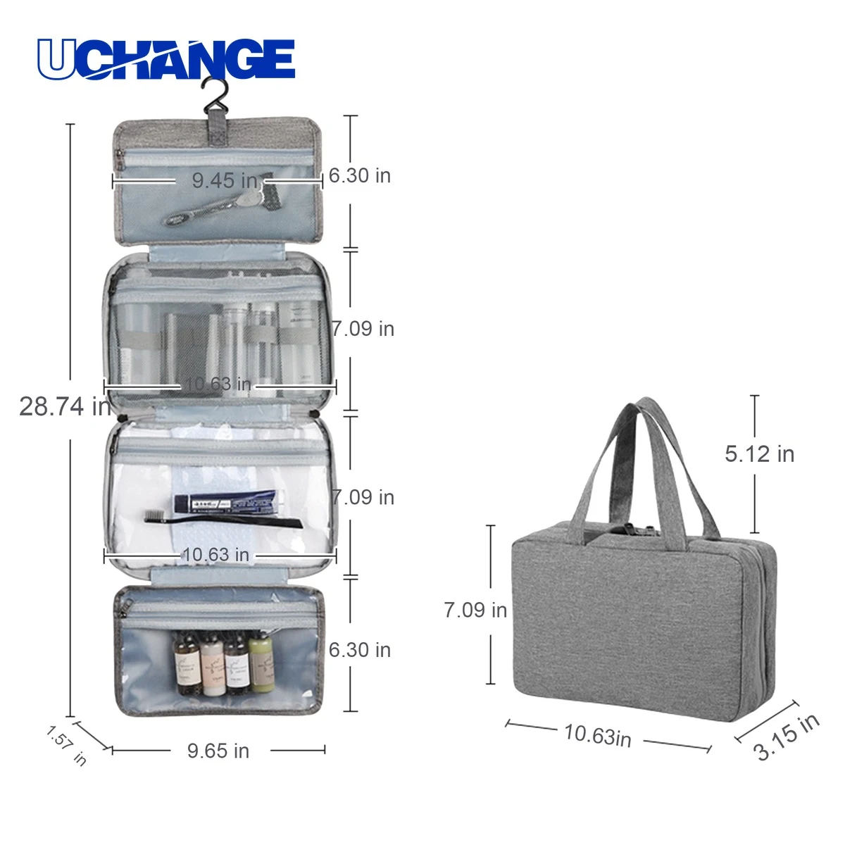 Waterproof Foldable Wet-Dry Toiletry Bag 1