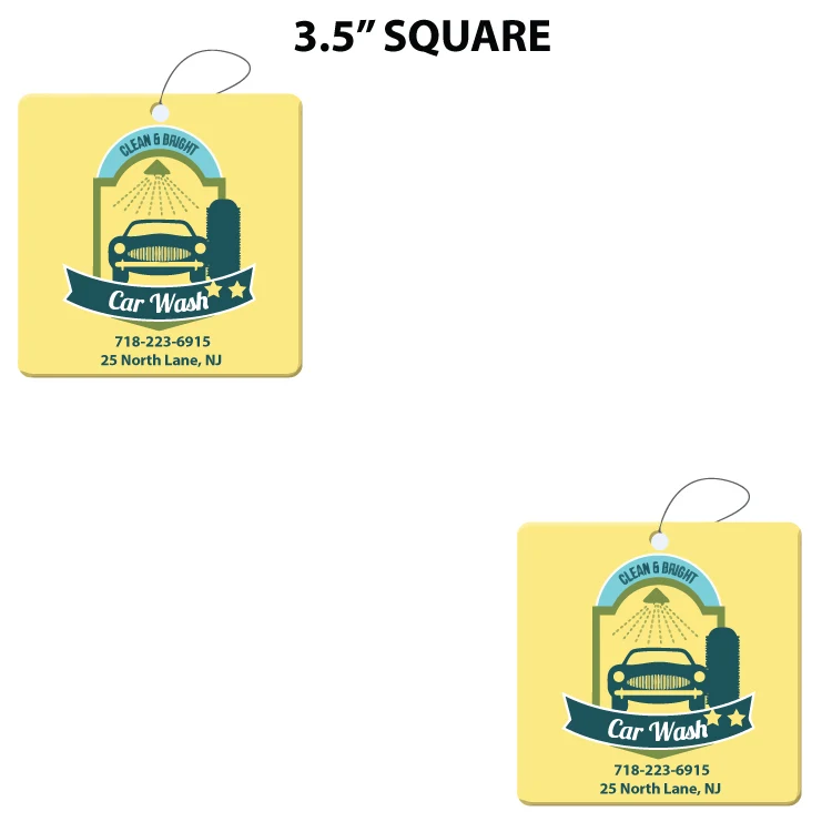 3.5" Square Shape Custom Air Fresheners - Top 10 Scents 1