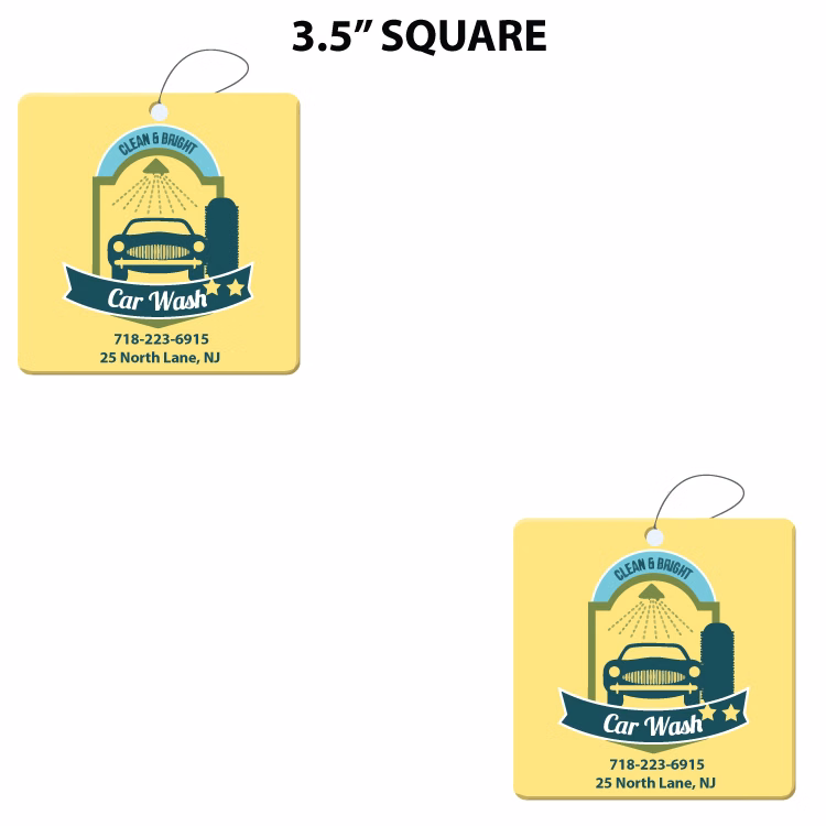 3.5" Square Shape Custom Air Fresheners - Top 10 Scents