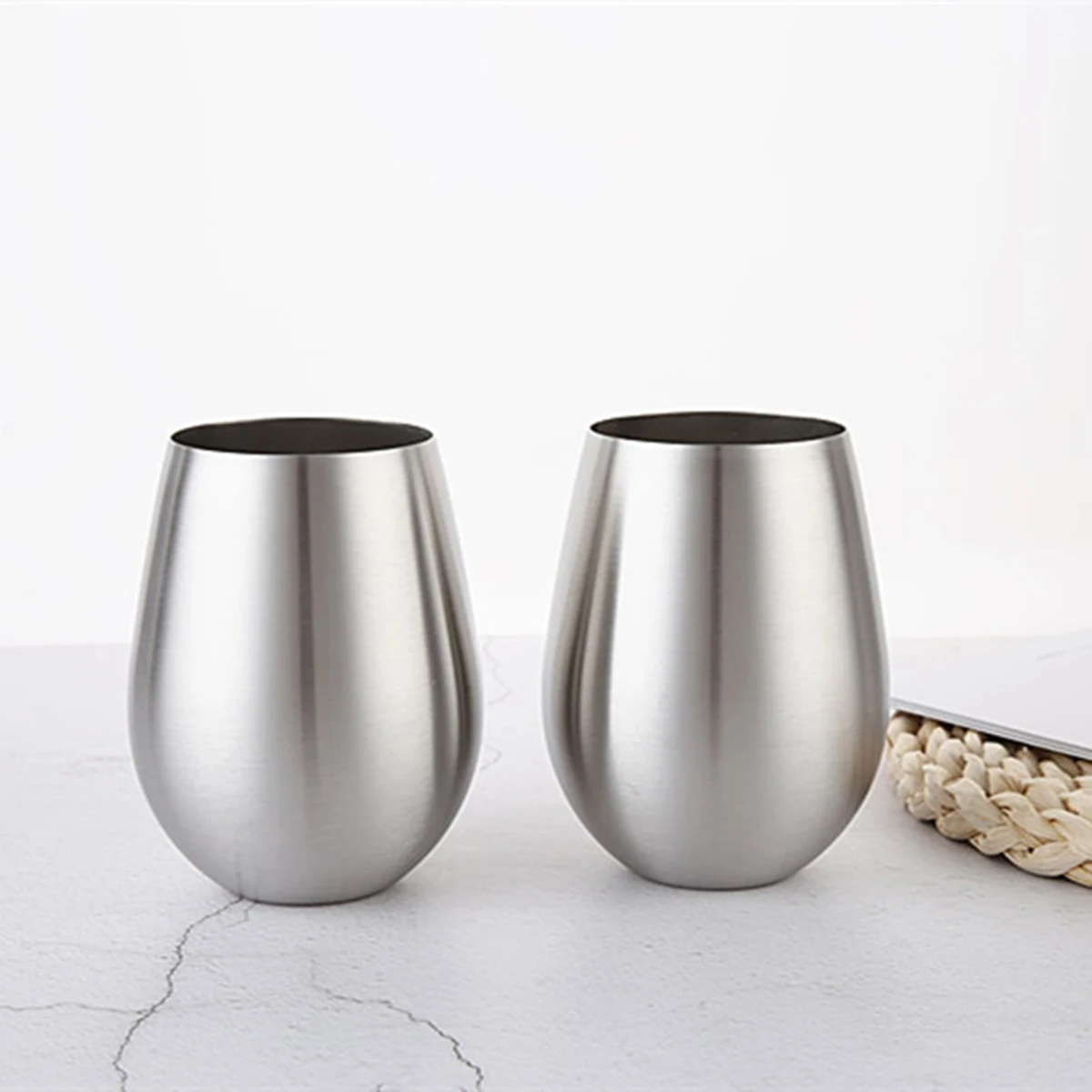 Egg Shape Wide Mouth Stainless Steel Wine Tumbler 1