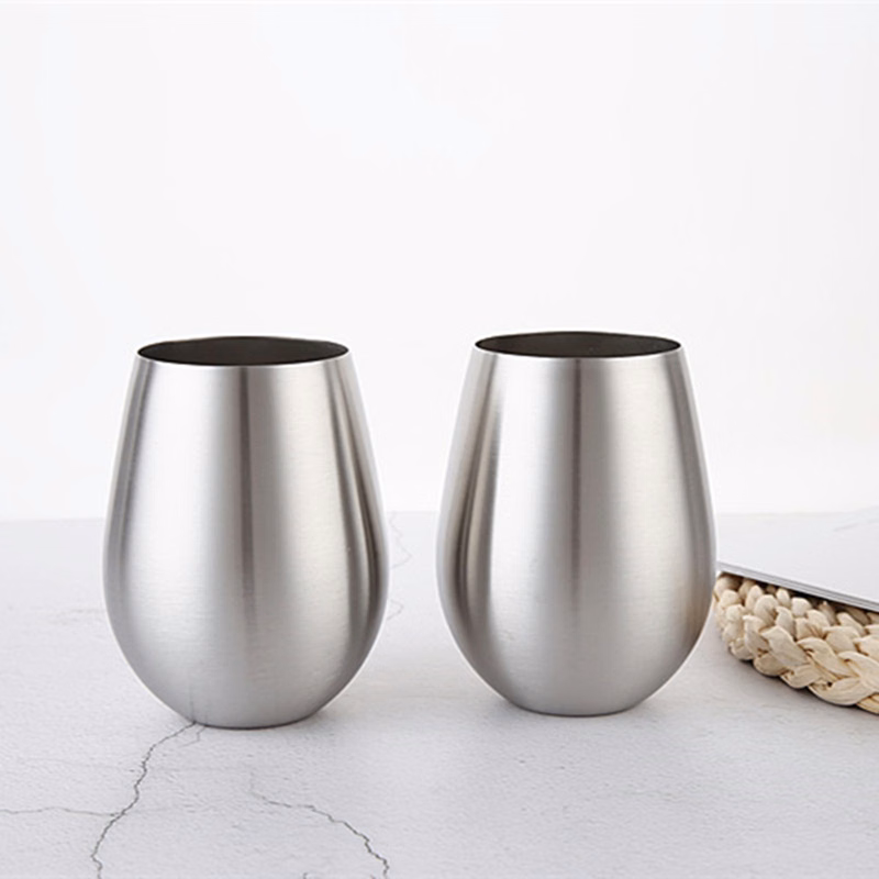 Egg Shape Wide Mouth Stainless Steel Wine Tumbler
