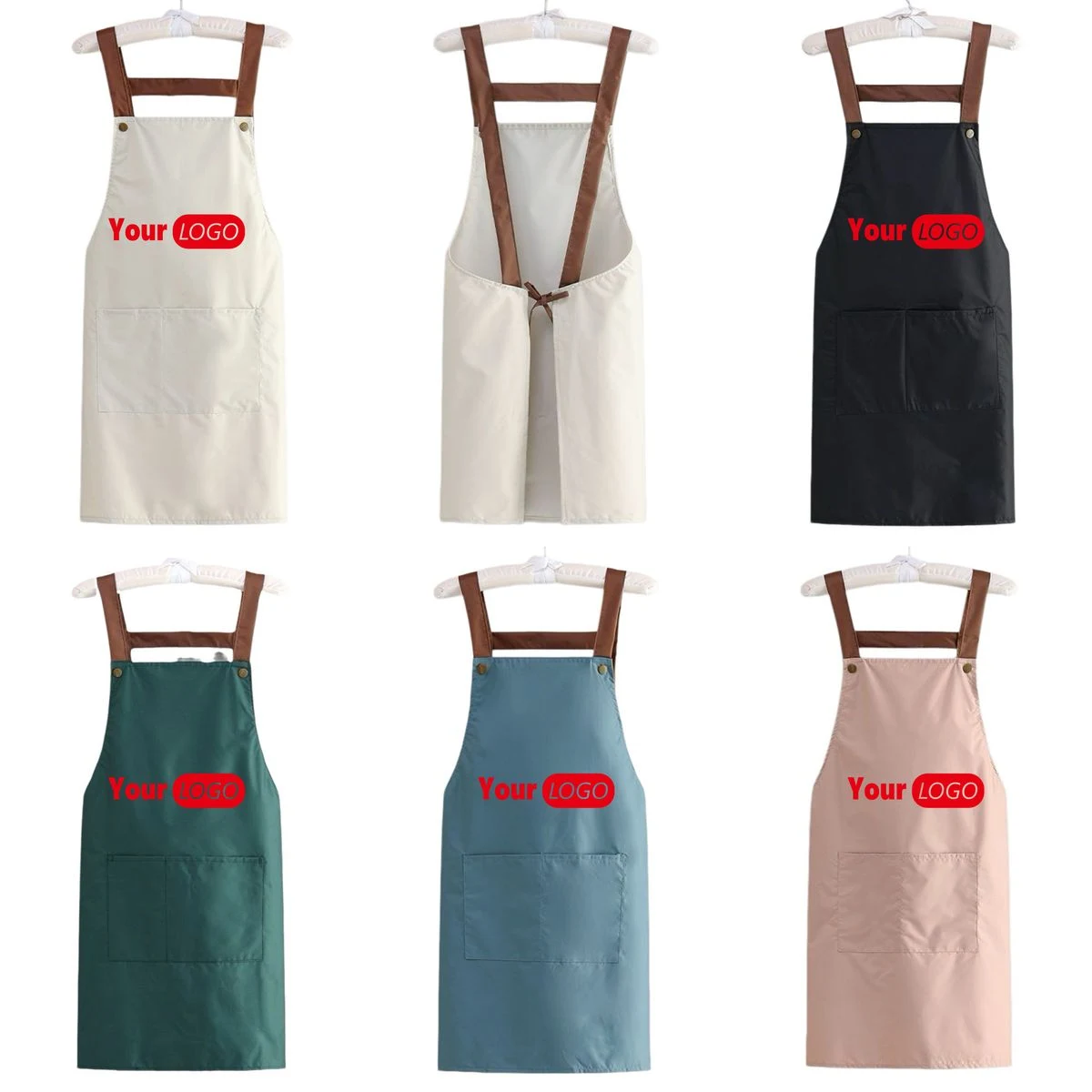 Waterproof Bib Apron With Front Pocket 1