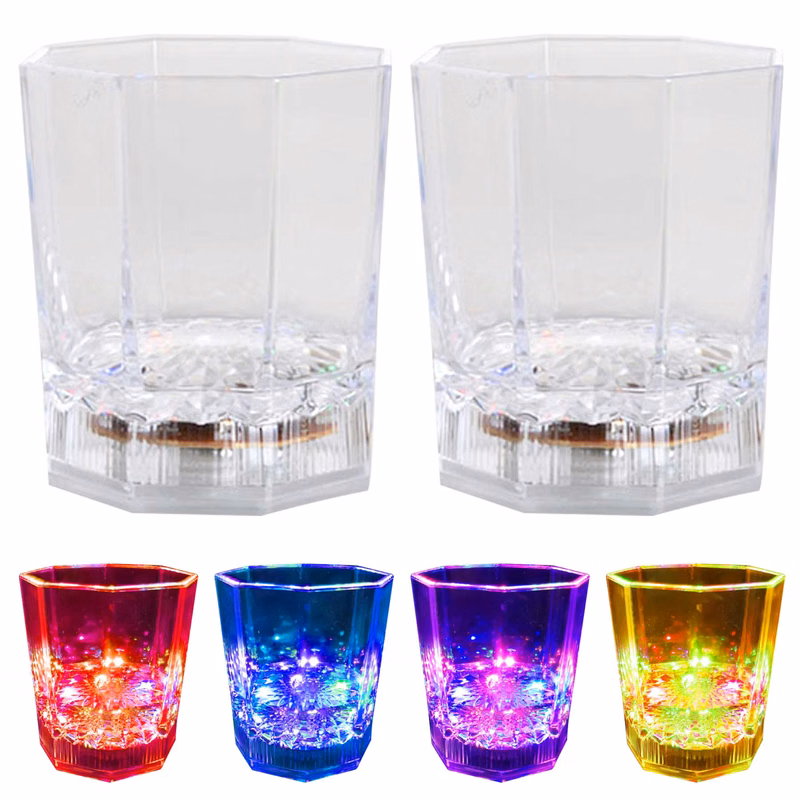 8 oz. Rocks Glass w/ Flashing LED Lights
