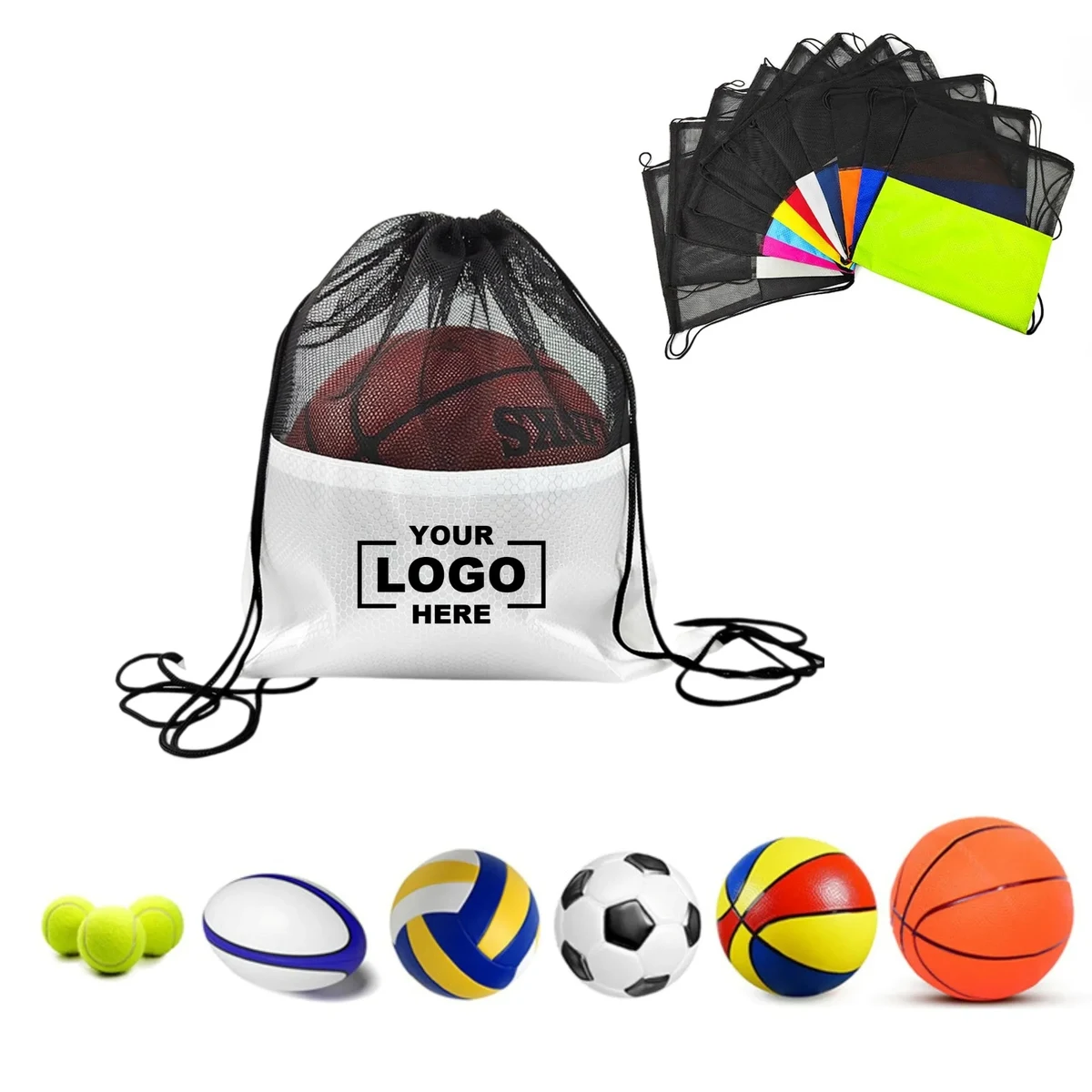 Portable Breathable Waterproof Drawstring Basketball Bag 1