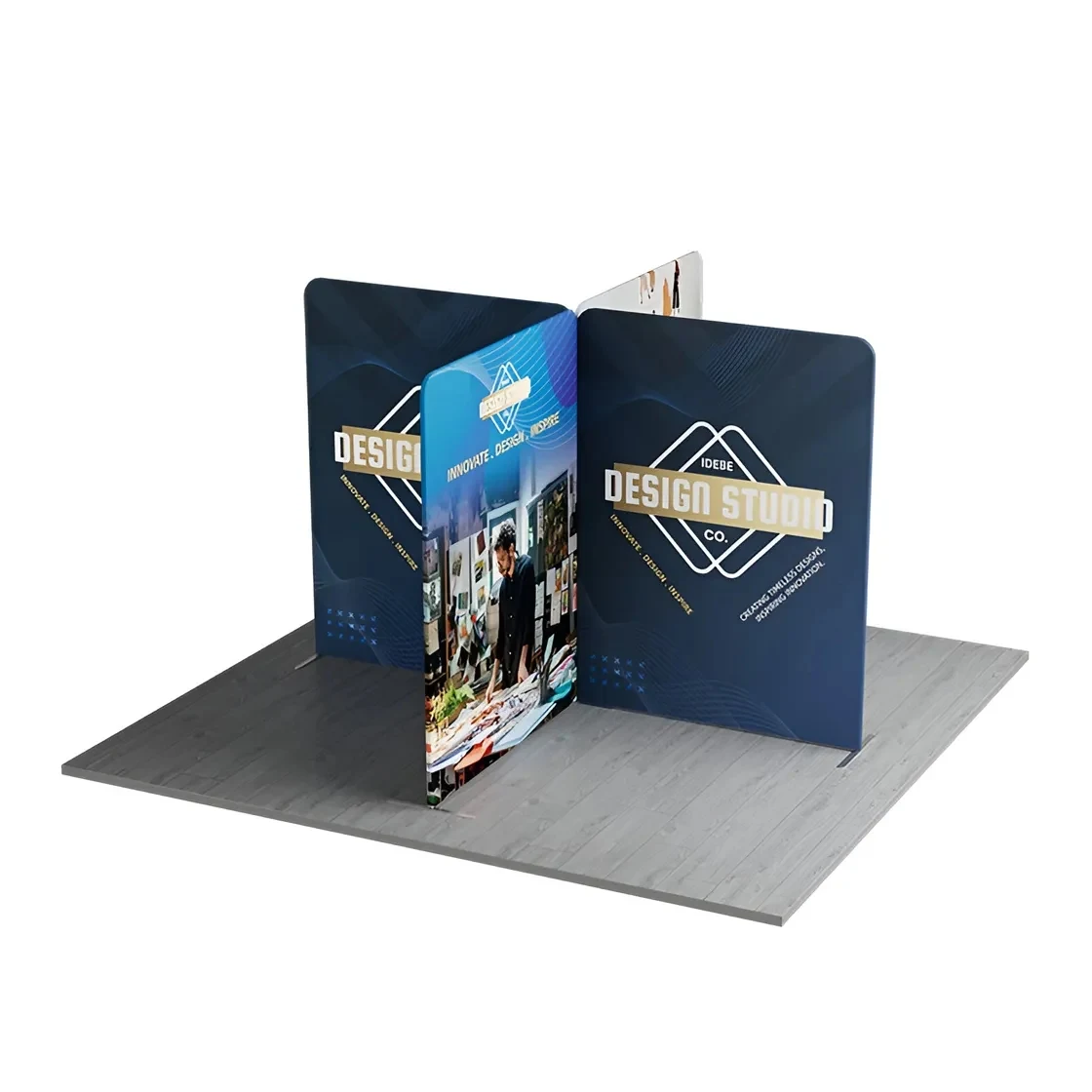 13ft Magnetic Modular Fabric Displays - Cross Island Shape 1