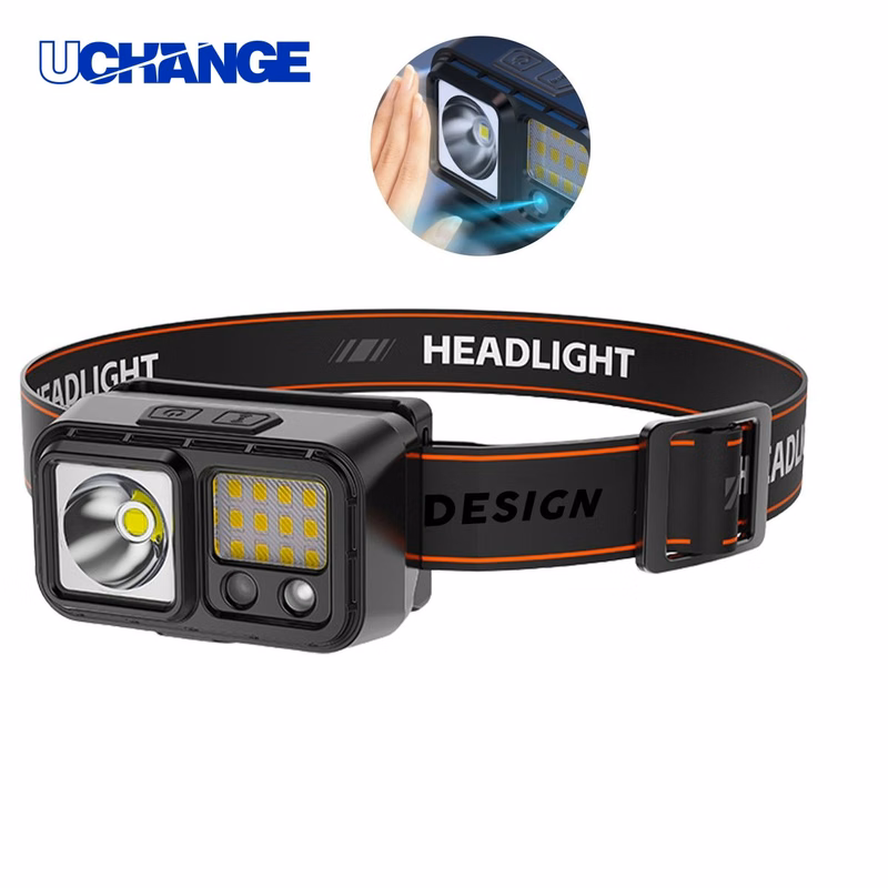 USB Rechargeable Dual Light LED Headlamp for Outdoor Use