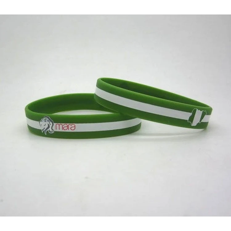 3 Layered Silicone Bracelet/Wristband With 2 Color Imprint 1