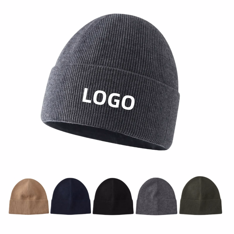 Unisex Acrylic Knitted Cuffed Beanie Warm Cap
