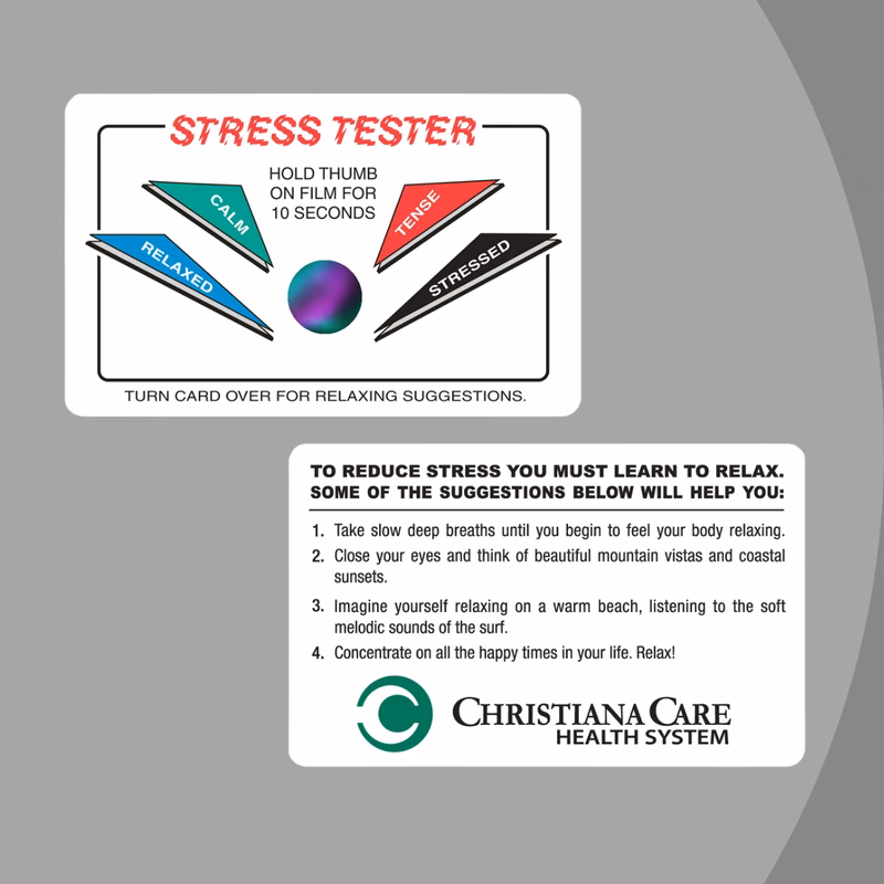 Custom Stress Card with Crystal, Custom
