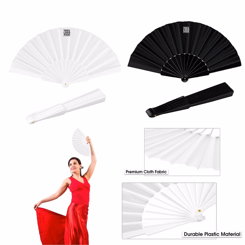 8 Pieces Nylon Cloth Chinese Folding Fans