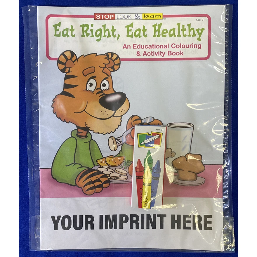 COLORING SET - Eat Right, Eat Healthy Coloring Book Fun Pack 1