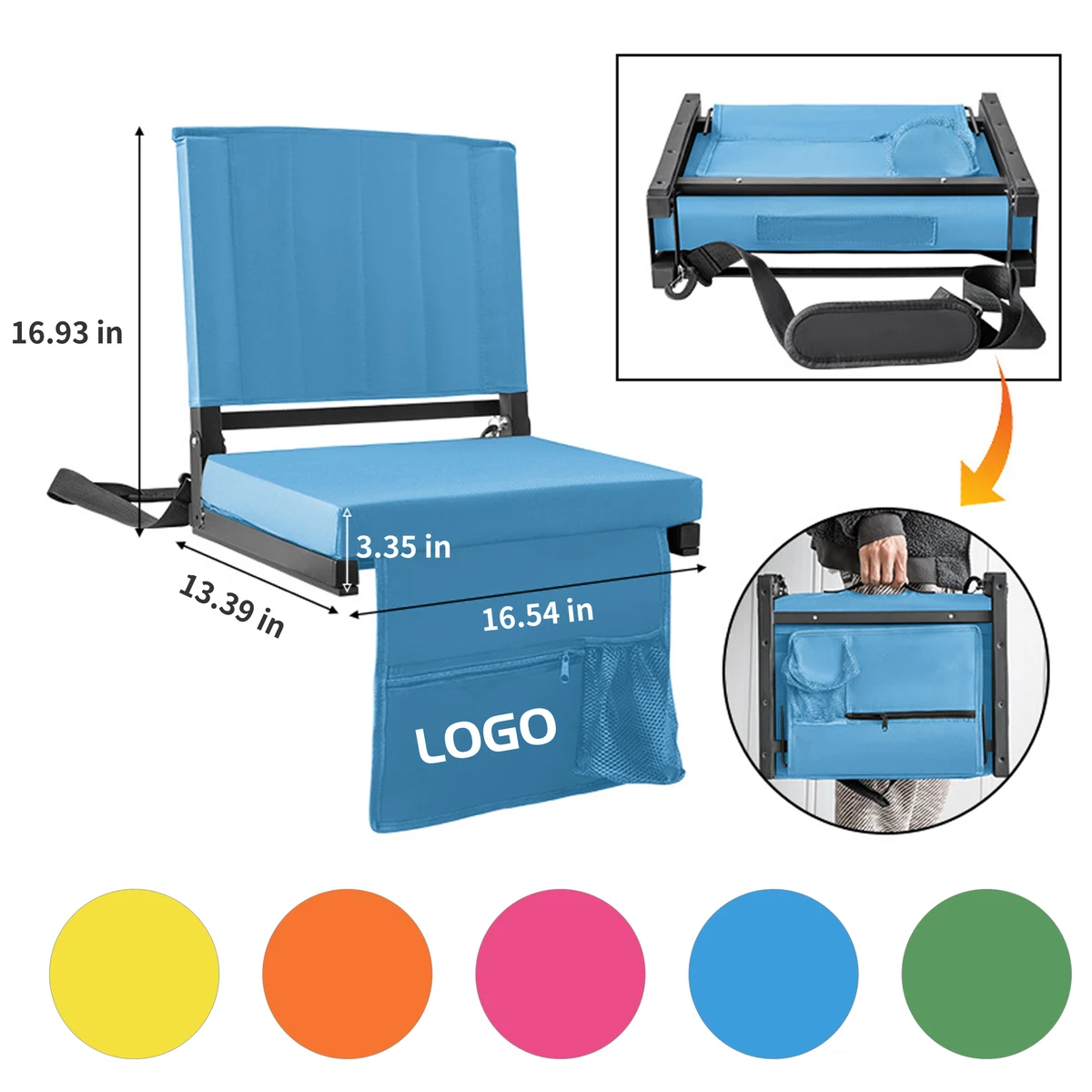 Custom Iron Oxford Fabric Bleacher Chair 1