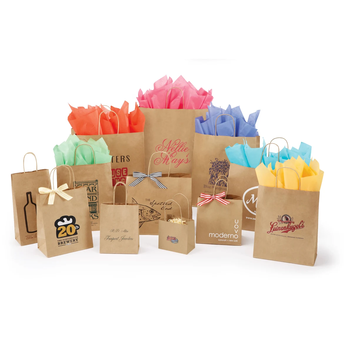 Natural Kraft Paper Shopping Bags (Large Sizes) Ink Printed 1