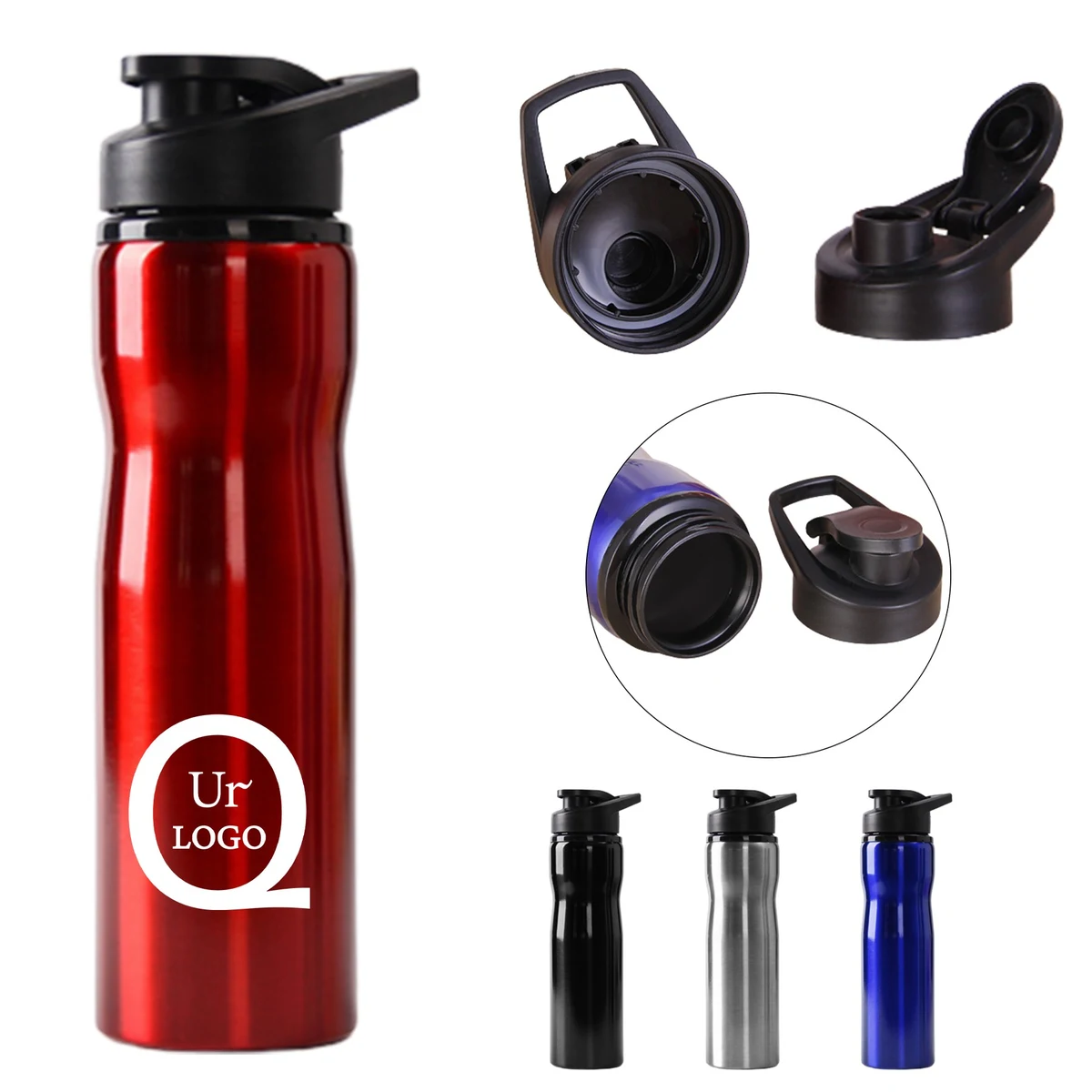 24Oz Stainless Steel Bike Bottle, custom water bottle with logo imprint 1