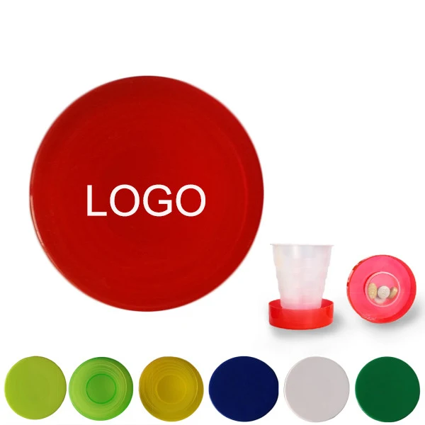 Plastic Folding Cup W/ Pill Box 1