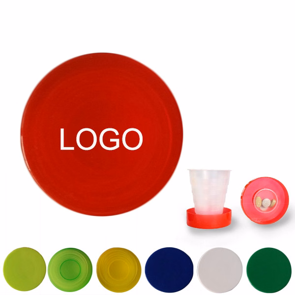 Plastic Folding Cup W/ Pill Box
