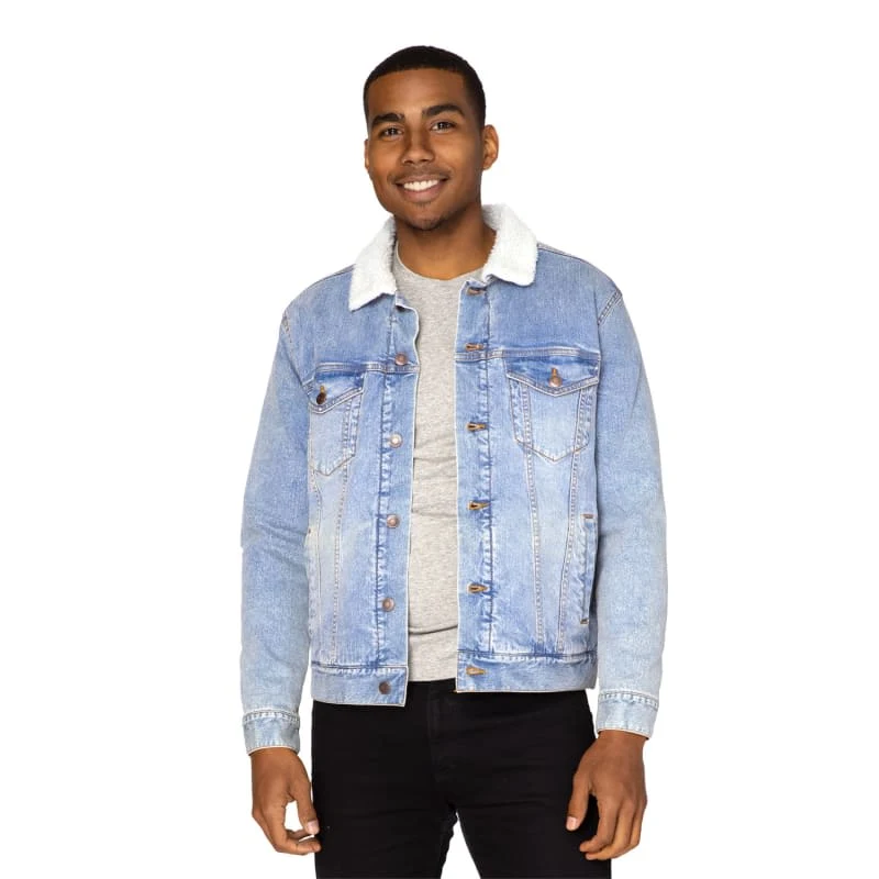 Threadfast Apparel Unisex Sherpa-Lined Denim Jacket 1
