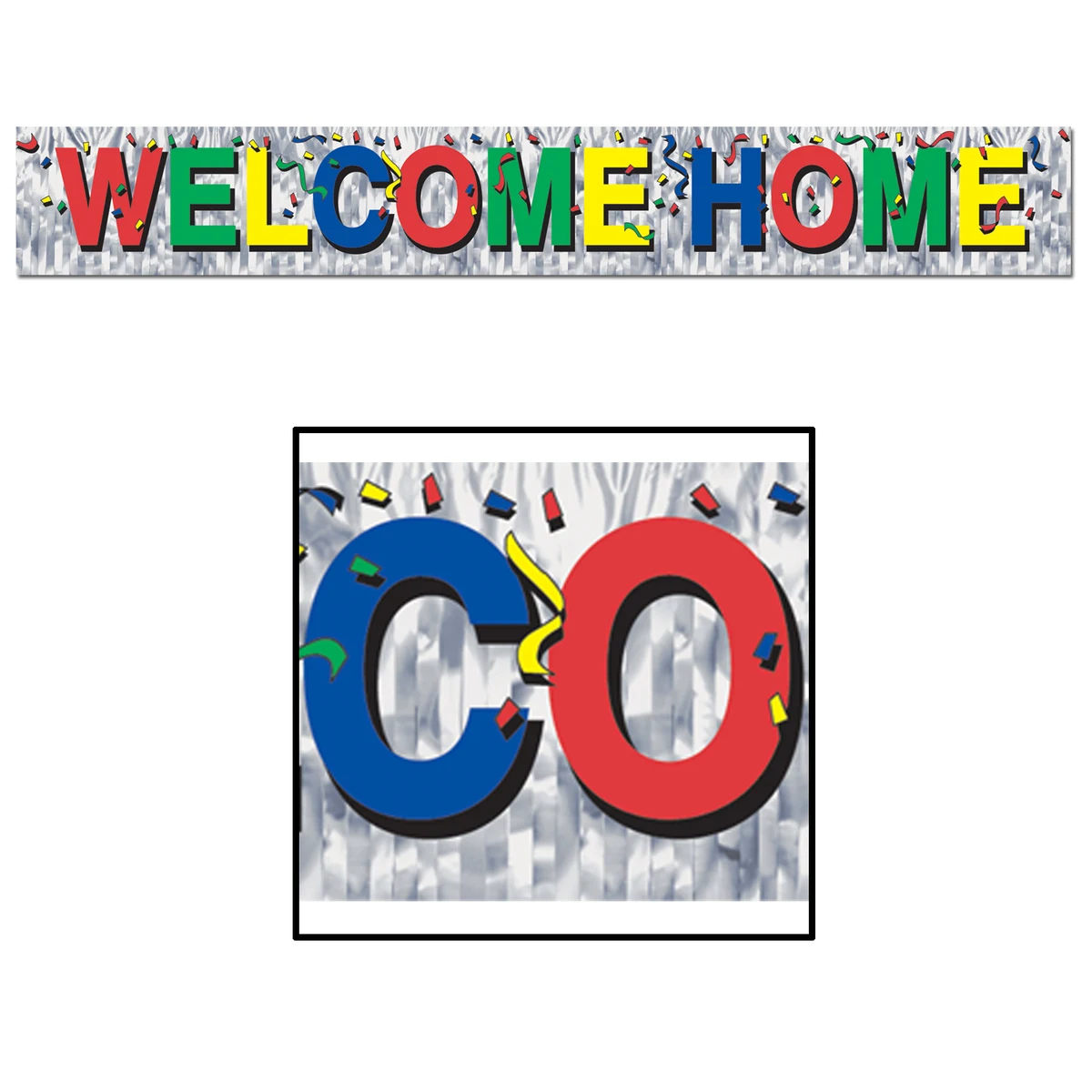Metallic Welcome Home Fringe Banner 1