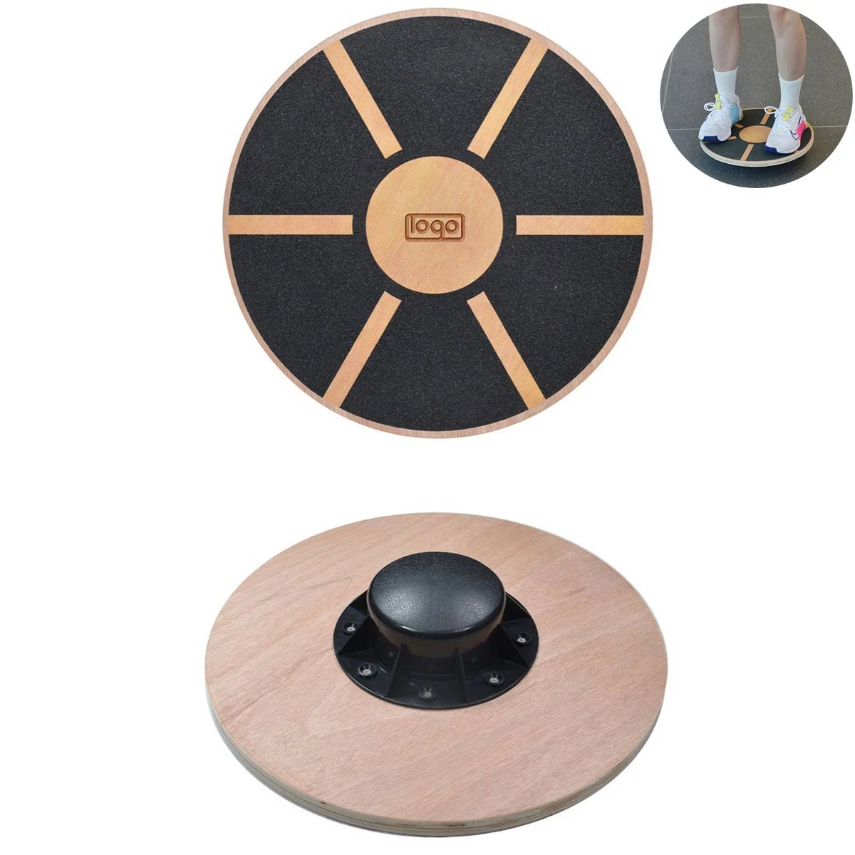 Wooden Non Slip Wobble Balance Board 1