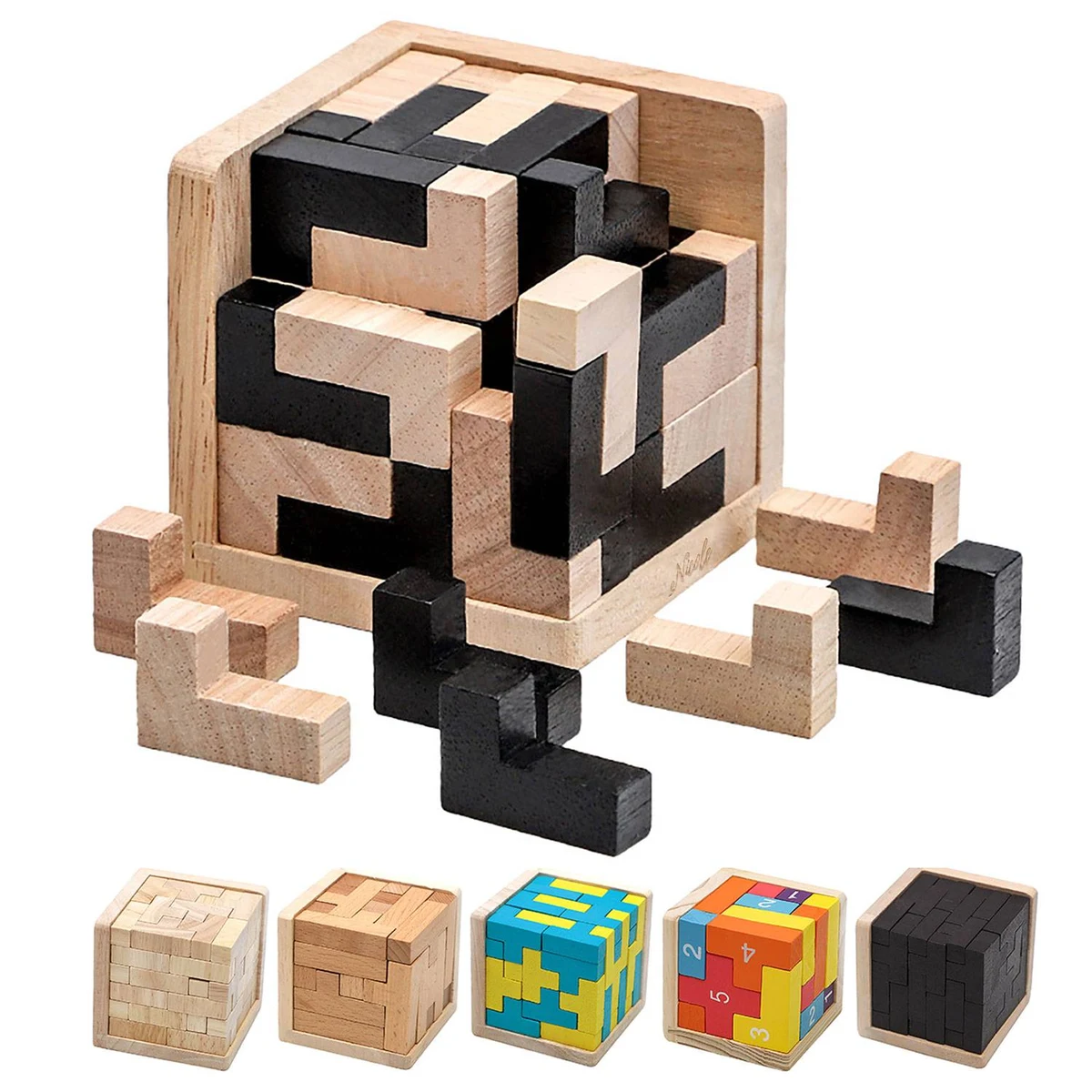 54pcs Fun Wooden Square Building Block Puzzle Toy 1