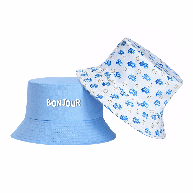 Reversible Dual-Material Cotton And Polyester Bucket Hat