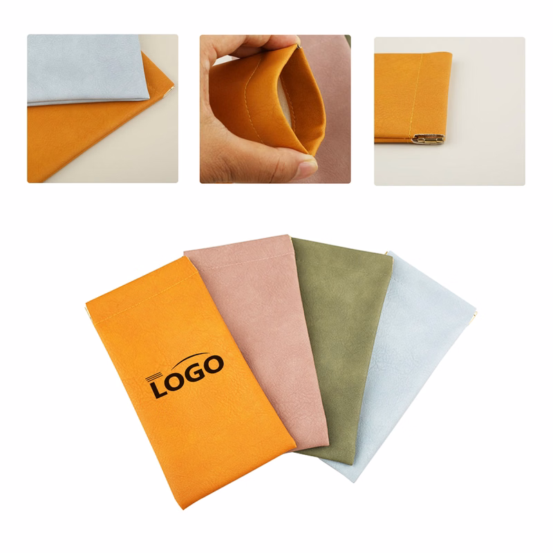 MOQ50 Custom Automatic Closing PVC Glasses Pouch