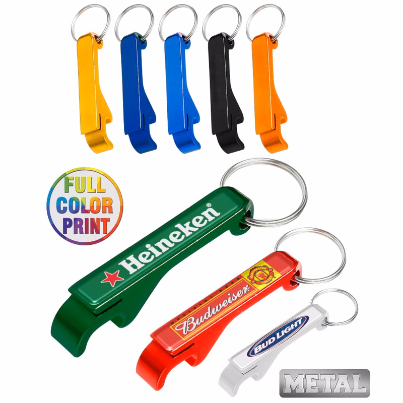 Aluminum Beer Bottle Opener Full Color Keychain