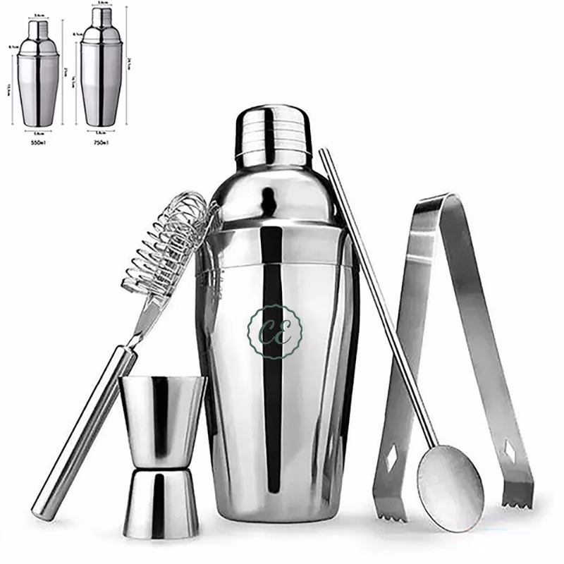 5 PCS Cocktail Shaker Set Stainless Steel