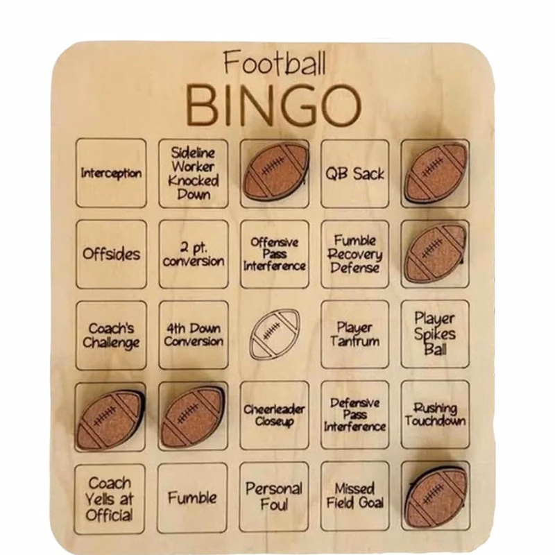 Wooden Football Bingo Game