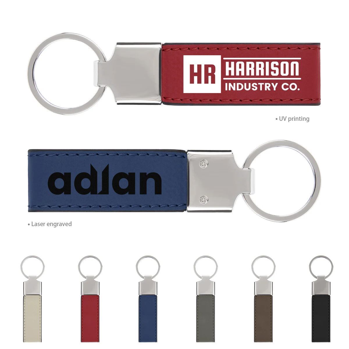 Luxe Zinc Alloy Key Chain With Short Leather Lanyard 1