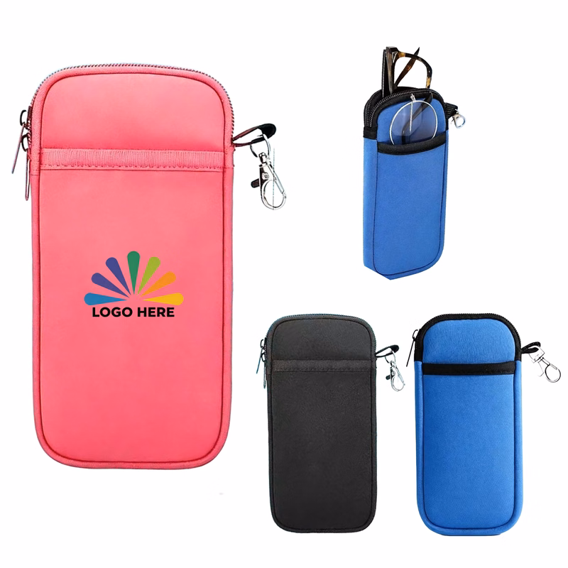 Neoprene Shockproof Zipper Sunglasses Phone Storage Pouch