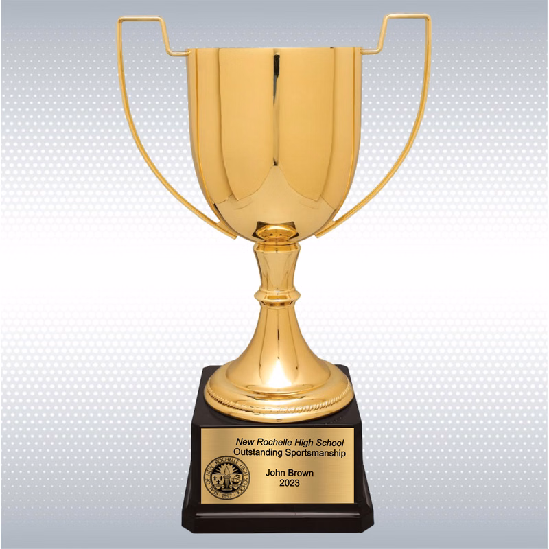 13" Completed Zinc Cup Trophy on Plastic Base