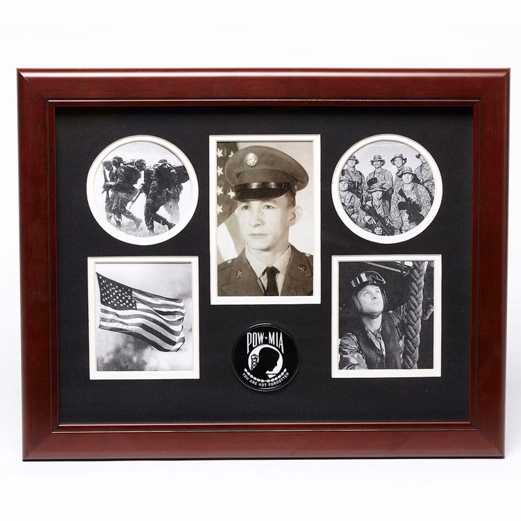 POW MIA Medallion 5 Picture Collage Frame