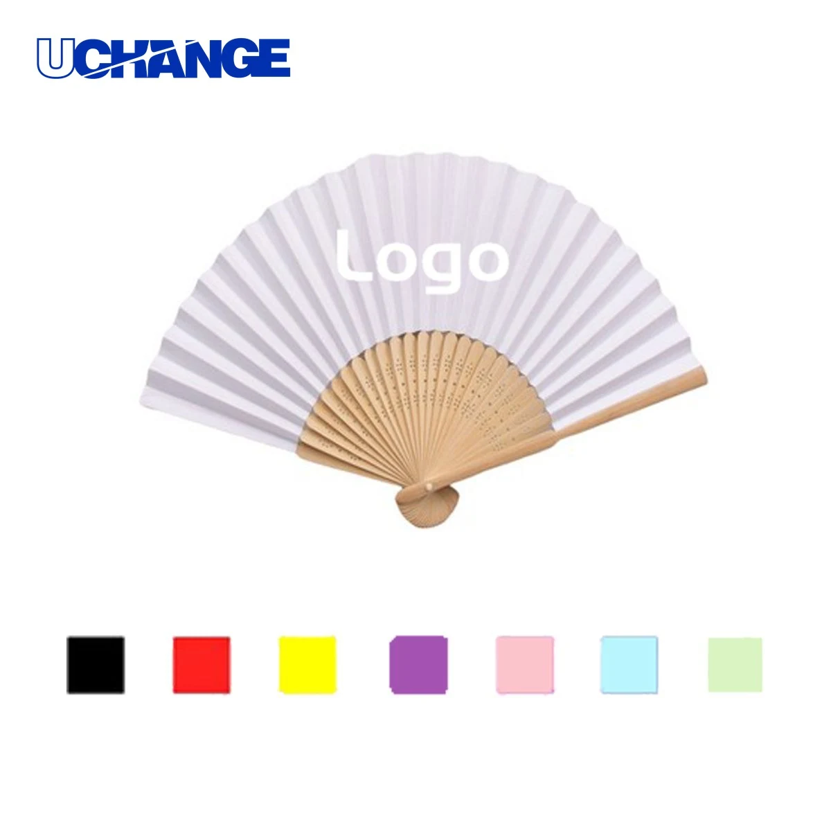 Handheld Paper Folded Bamboo Hand Fan 1