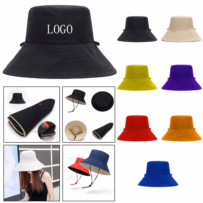 Double-Sided Bucket Large Brim Sun Hat